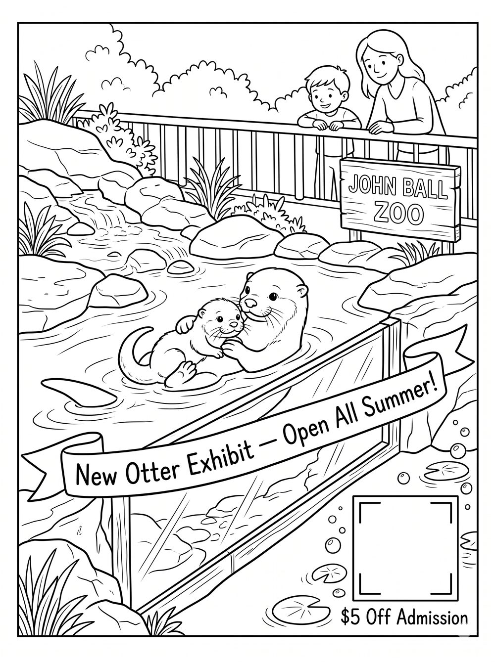 A sponsor coloring page for John Ball Zoo